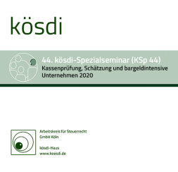 Abbildung: KSp 44 - Kassenprüfung, Schätzung und bargeldintensive Unternehmen 2020